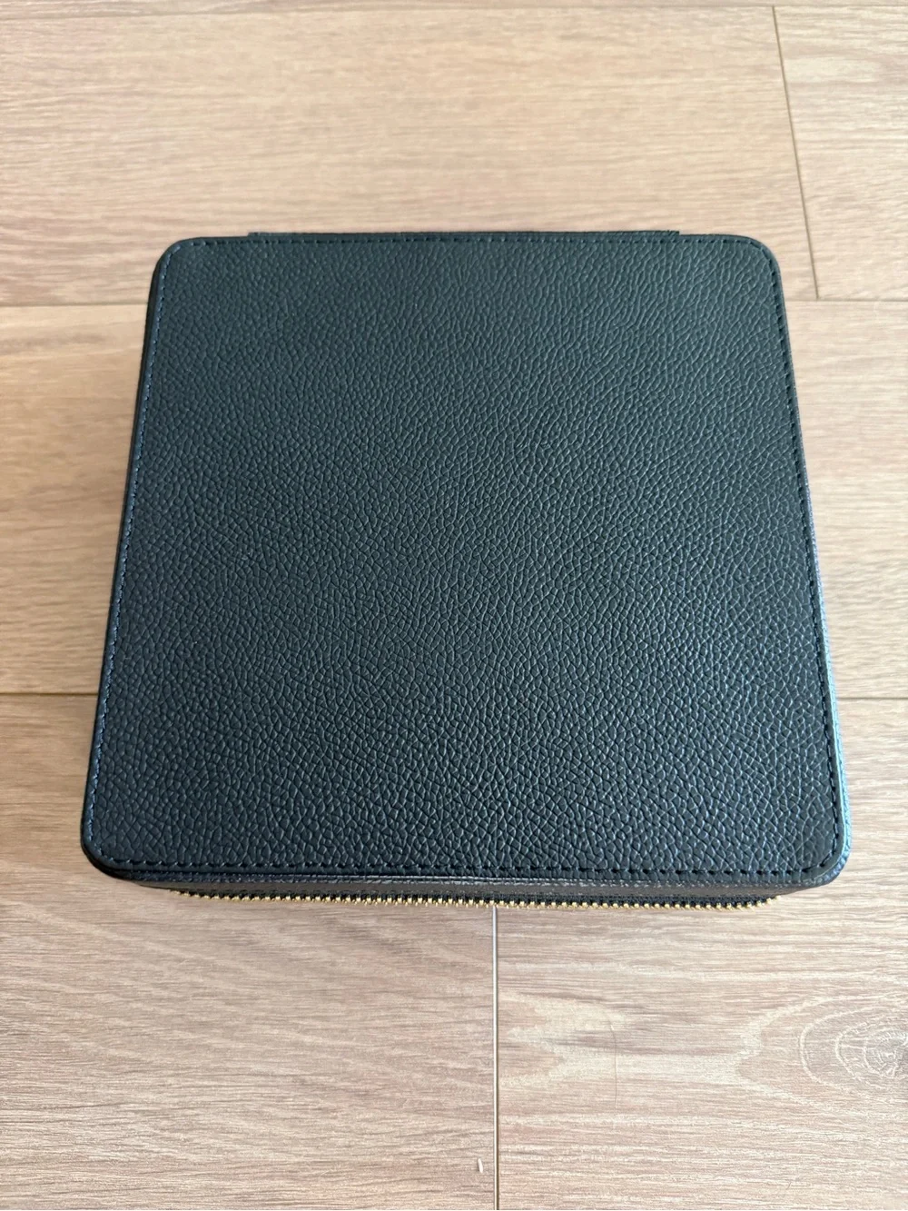 Pottery Barn Black Leather Travel Jewelry Case